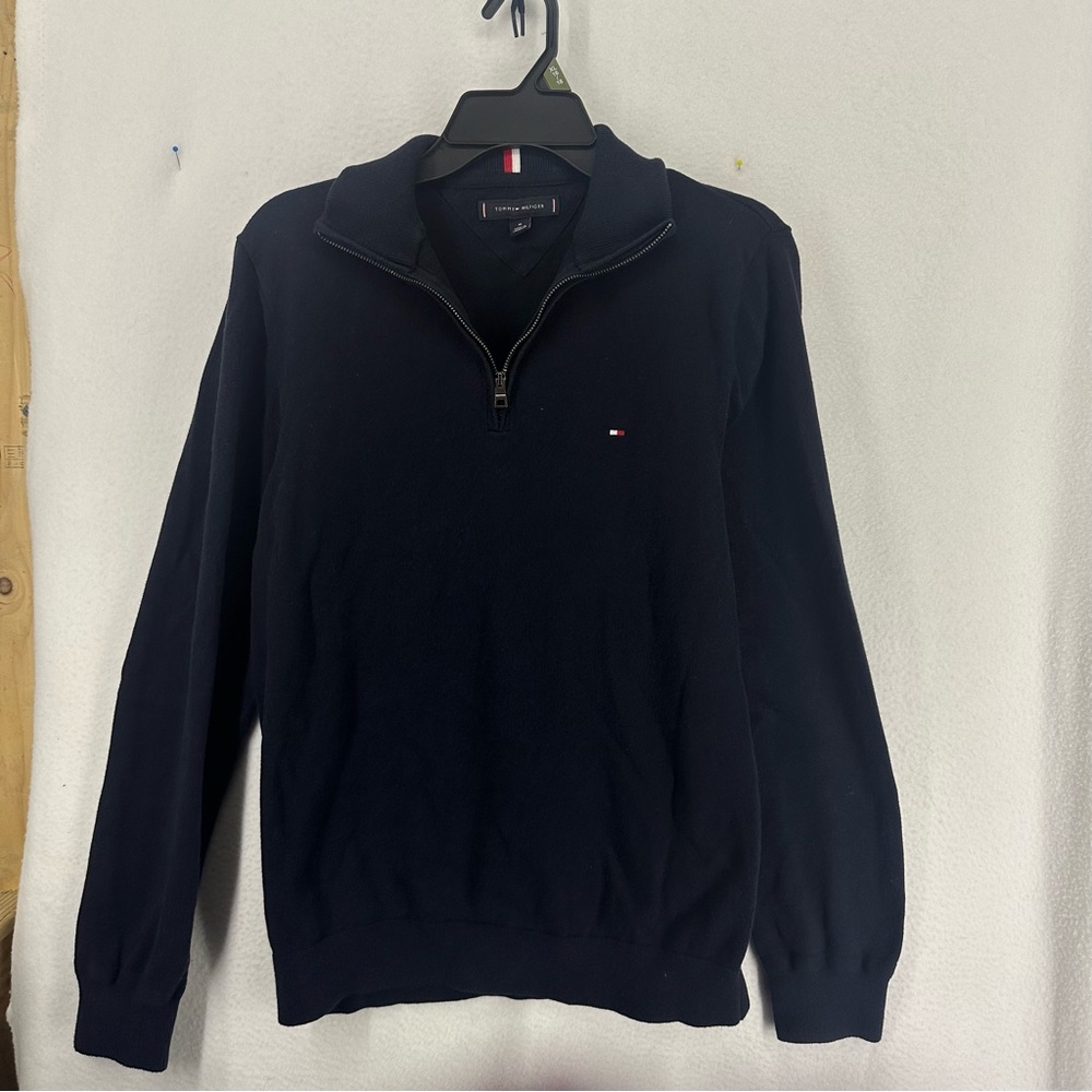 Tommy Hilfiger Quarter Zip Sweater Mens Medium Navy‎ Blue